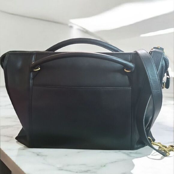 COACH VTG SOFT Black Leather WORK BAG UNISEX In GREAT CONDITION With COA - Picture 2 of 16